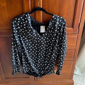 Anthropologie | Dolan black and white moon pint blouse